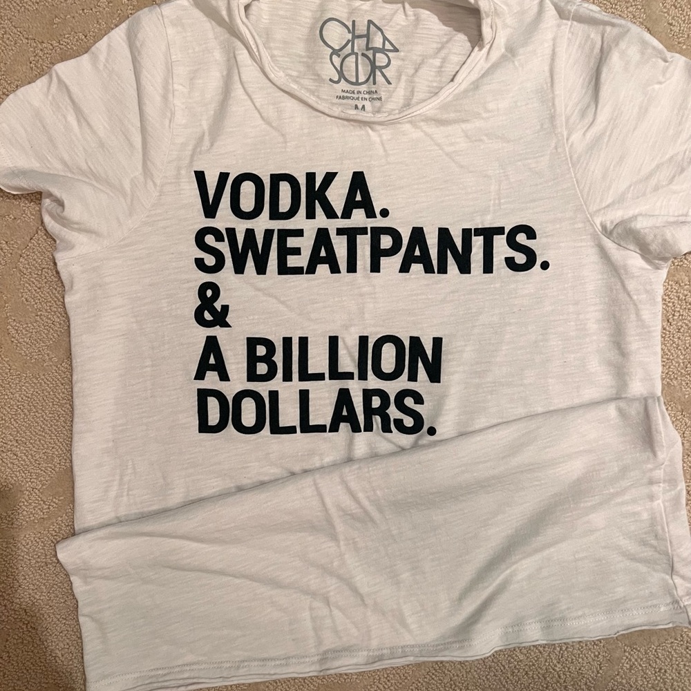 Chaser print white tee Vodka Sweatpants Billions